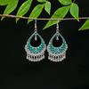 Vintage Ethnic Miao Silver Alloy Teardrop Tassel Earrings