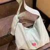 Large capacity mint green tote bag new lazy canvas bag simple commuter shoulder messenger bag
