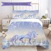 Fantasy Realistic Unicorn Pattern Bedding Uilt Set Uilt Cover Pillowcase Home Decoration Birthday Gift (1 * Duvet Cover + 2 * Pillowcase Without Core)