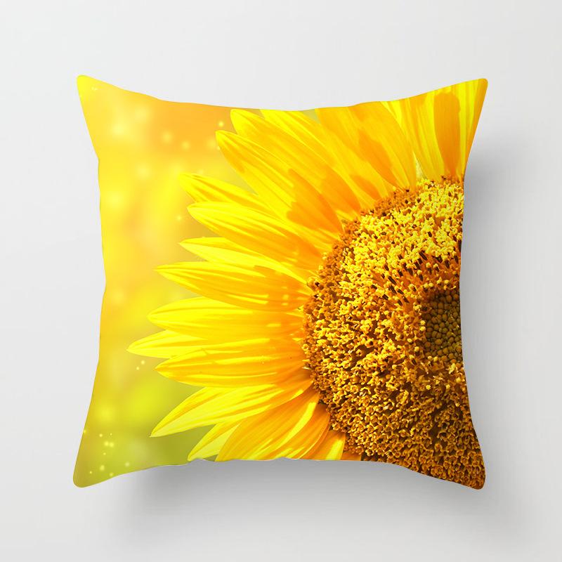 New Spring And Summer Sunflower Sunflower Pillow Case Home Sofa Pillow Does Not Include Core Floral Cushion Cover Quality