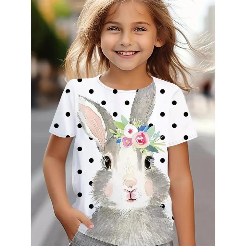 New Funny Animal 3d Print Girls' T-Shirts Party Short Sleeved Tops Tee 2025 Casual T-Shirts