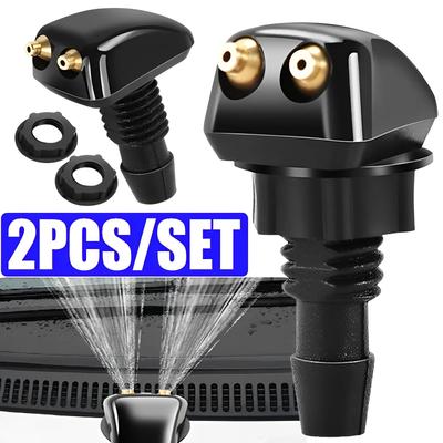 2PCS Universal Front Windshield Washer Wiper Nozzle Sprayer Sprinkler Water Spout Outlet For Toyota Mazda Hyundai Car Accessorie