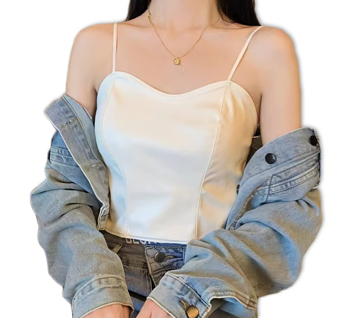 

Rubitas PU Leather Casual and Cute Shirt Camisole, Underwear, Spring, Summer, Autumn, Winter, Top, (White) белый