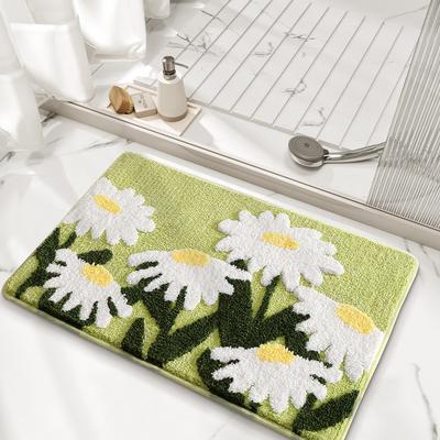Imitation Kaschmir Badezimmerteppich Wasserabsorbierend Tür Blume Heimteppich Toilettentür Badezimmer Anti-Rutsch-Matte Heimdekor