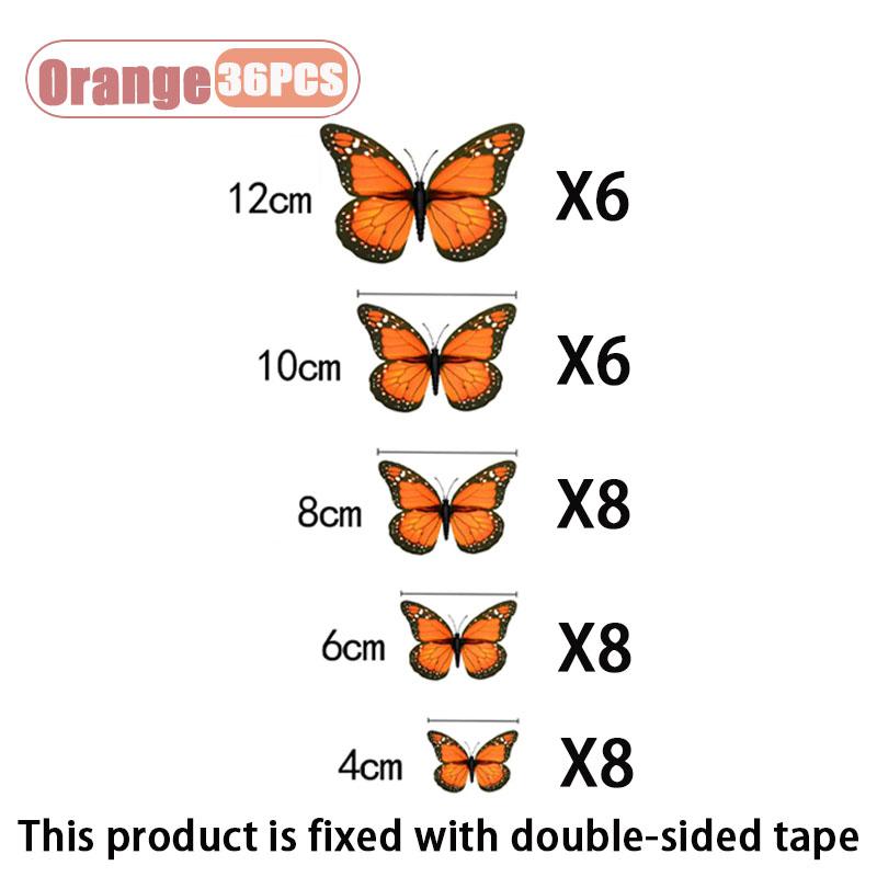 1-2Sets 3D Artificial Monarch Butterfly Realistic Vivid Colorful Stunning Beautiful Day of Dead Halloween Home Party Decorations