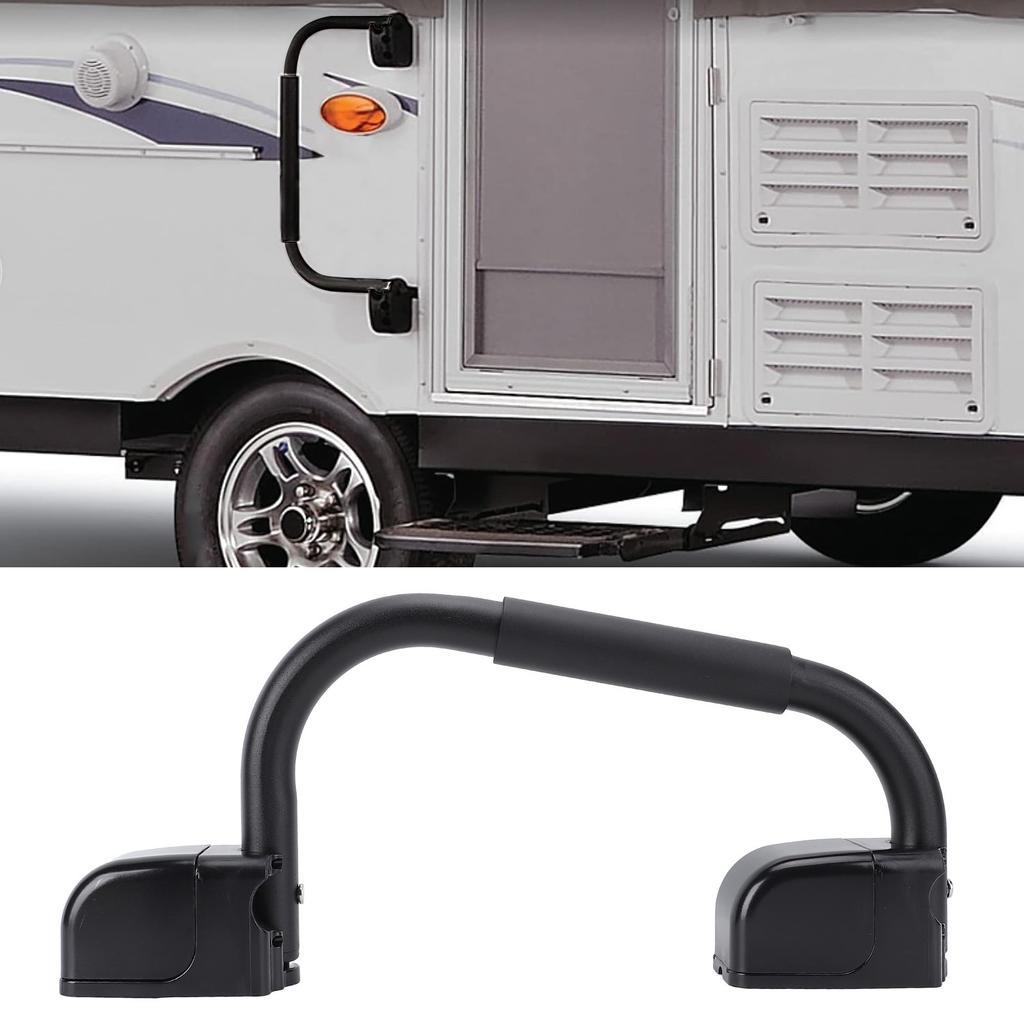 RV Hand Rail Folding Handle Entry Door Grab Bar Aluminum Alloy Soft Touch Assist Handle for Motorhome Travel Trailer