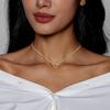18K Gold Double-Sided Frosted Cuban Chain Necklace with Titanium Steel OT Buckle for Men and Women
