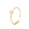 Damila Jewelry  Minimalist Adjustable Open 925 Silver 18K Gold Plated Cubic Zirconia Birthstone Rings for Women