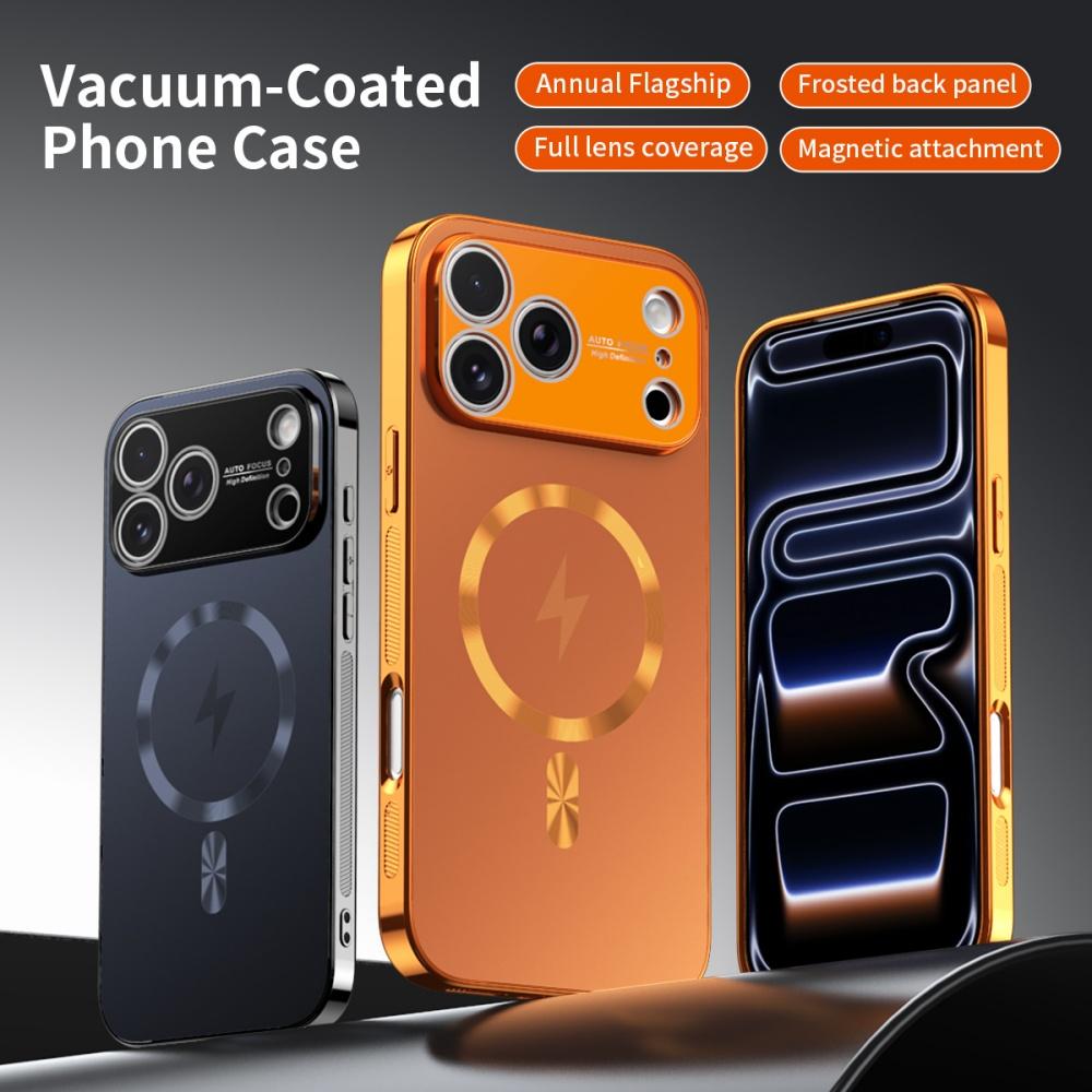 Luxury Plating Matte Magnetic For Magsafe Hard Case For iPhone 17 15 16 14 13   Pro Max Camera Protection PC Shockproof Cover