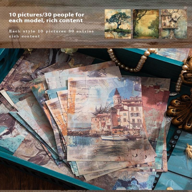 30 Buc/Set Cărți Poștale Vintage cu Flori și Păsări Hârtie de Fundal Cărți Poștale DIY Cărți Poștale Suvenir