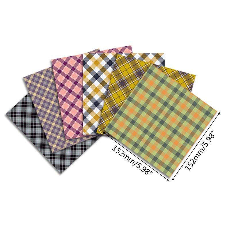 Pattern Paper Set of 24  6in Plaid Patterned Cardstock Present Packaging for Home Festival Holiday Card Decoration
