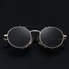 Retro Gothic Steampunk Style Round Metal Frame Sunglasses Men Women Luxury  Designer Shields Lens Sun Glasses Gafas De Sol