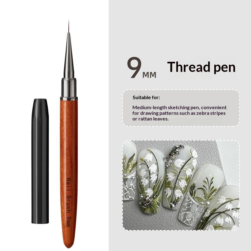 Nail Art Liner Brush Detail Brush Wood Handle Drawing Painting Pen UV Gel Extension Carving Pen Manicure Tool