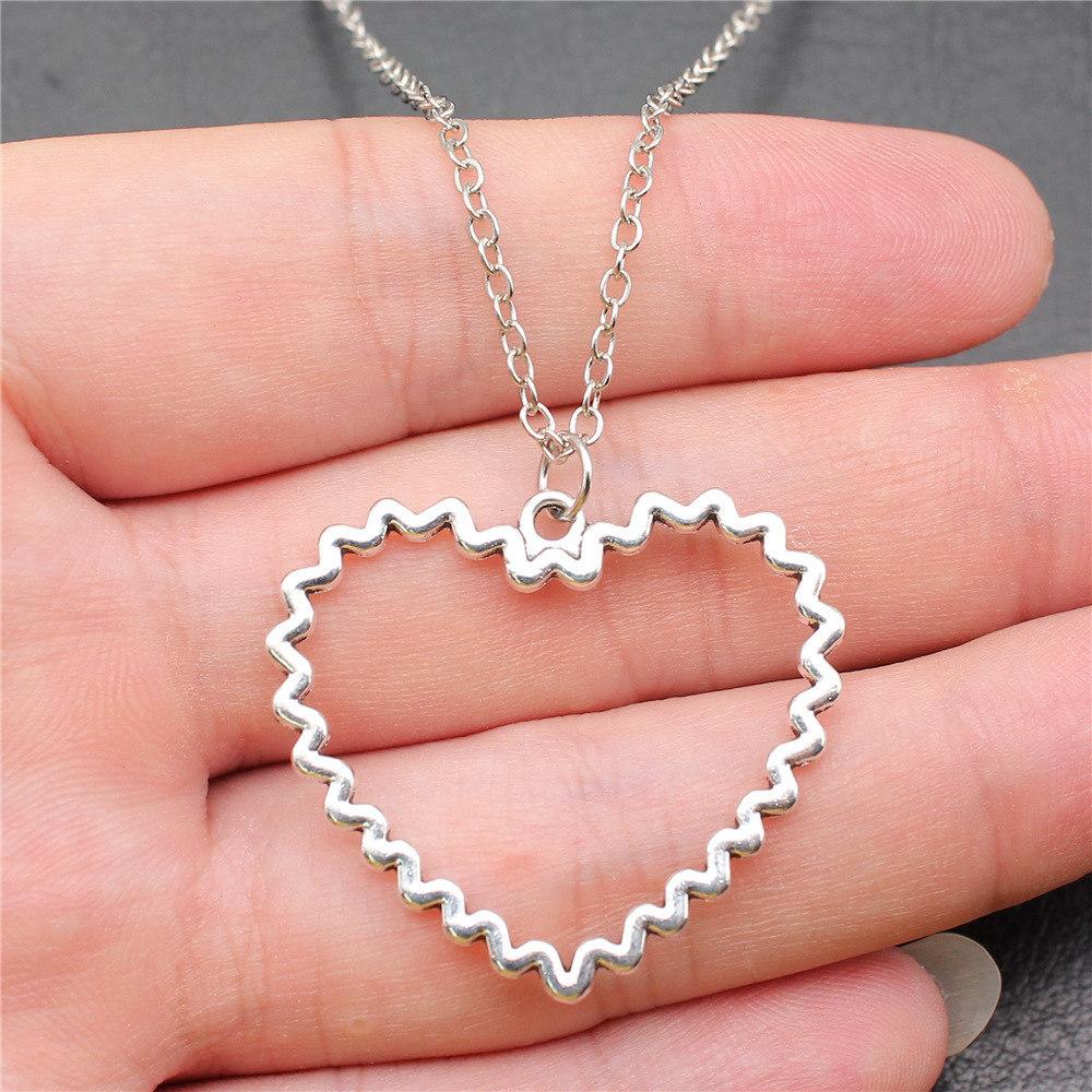 Necklace On The Neck 43cm Chain Peach Heart Nameplate Wedding Jewelry Findings QN057