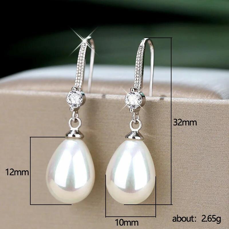 New Temperament Simple Water Drop Shape Simulation Freshwater Pearl Drop Earrings Female Exquisite High-end Pearl Earrings