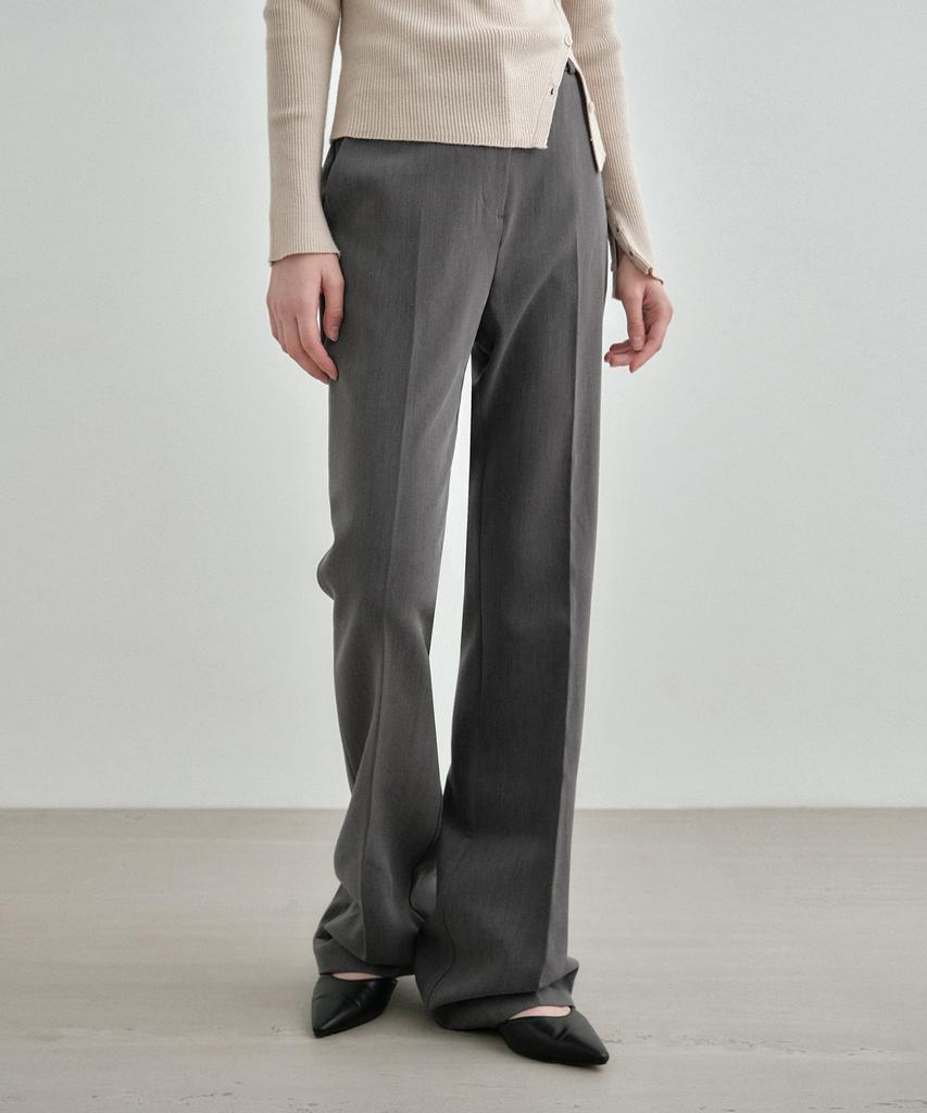 MONGDOL Semi-Bootcut Slacks Charcoal Mdpt021Charcoal