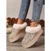 2025 Autumn and Winter New Women's Thick Sole Thickened Plush Snow Boots Sequins