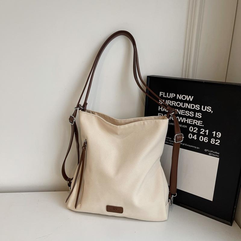 Student Class Canvas Bag Women's 2025 New Spring Large-capacity Backpack Commuter Shoulder Underarm Tote Bag