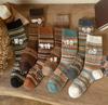 Vintage Socks for Fall and Winter, 5 Pairs, Retro Casual Socks for Everyday Wear