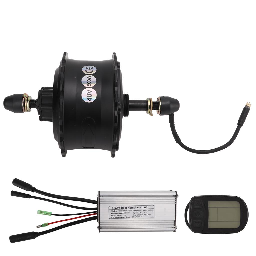 48V 500W Nabenmotor Kit Wasserdichter Stecker Elektrisches Fahrrad Umrüstkit mit Controller für Schneefahrrad
