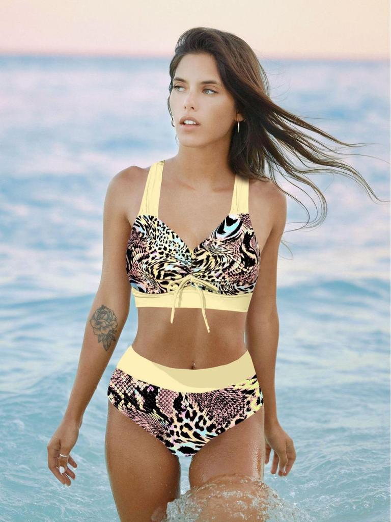 2025 European & American Hot-Selling Women's Quick-Dry Split Bikini - New Style Sexy Print Swimwear