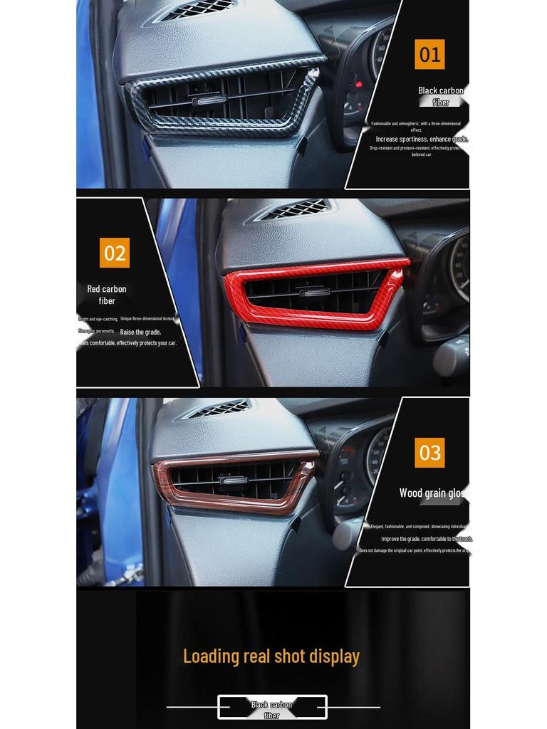 Kompatible Rui Fang Kohlefaser Innenaufkleber - Mittelkonsole & Holzoptik Deko