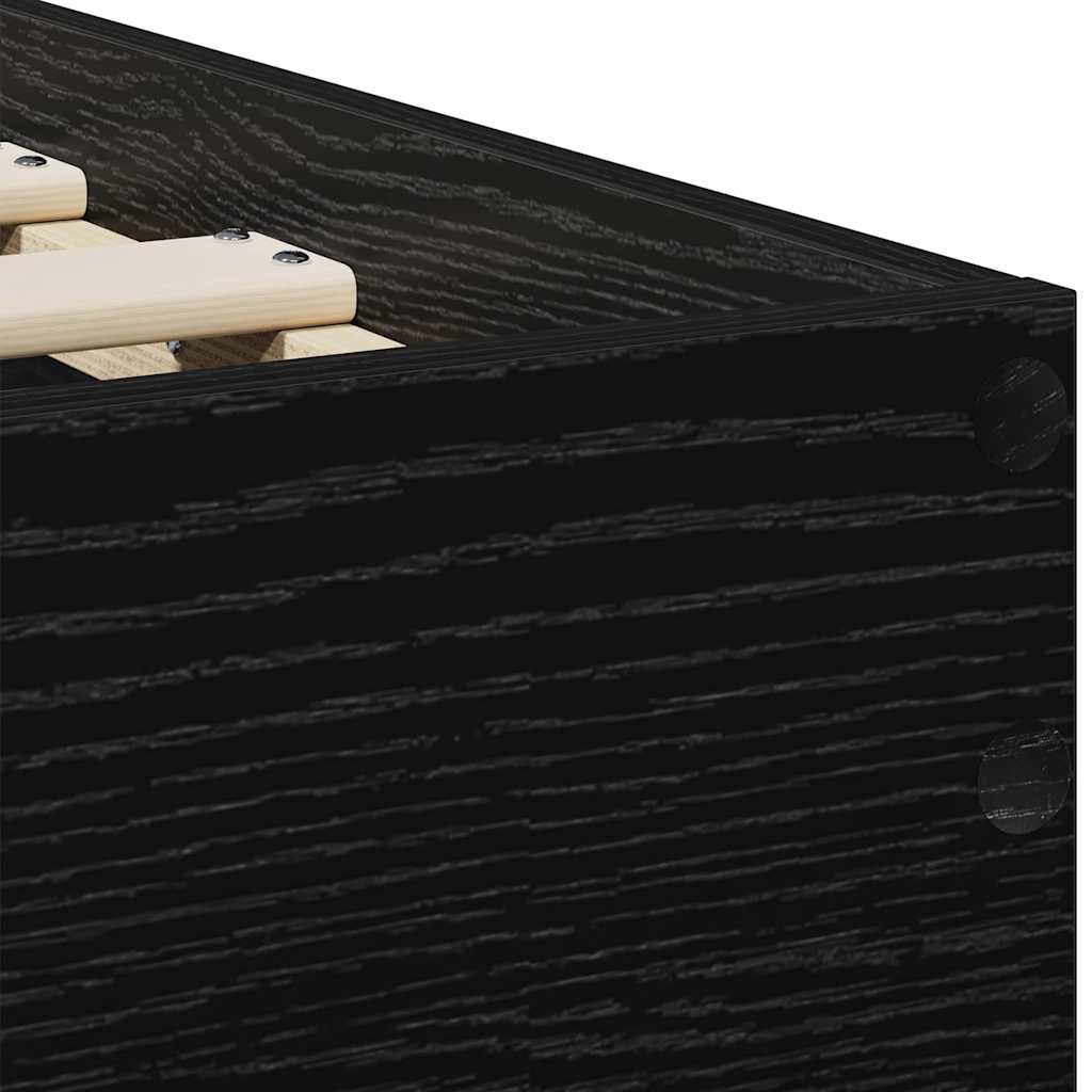 Bed Frame Black Oak Effect 75 x 190 cm Engineered Wood