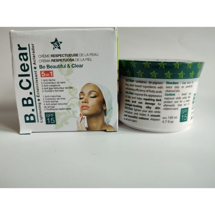 Crème Éclaircissante - KUNCHIDIITA - B B Clear - 140ml - Sans Parabène - Tous Types De Peau