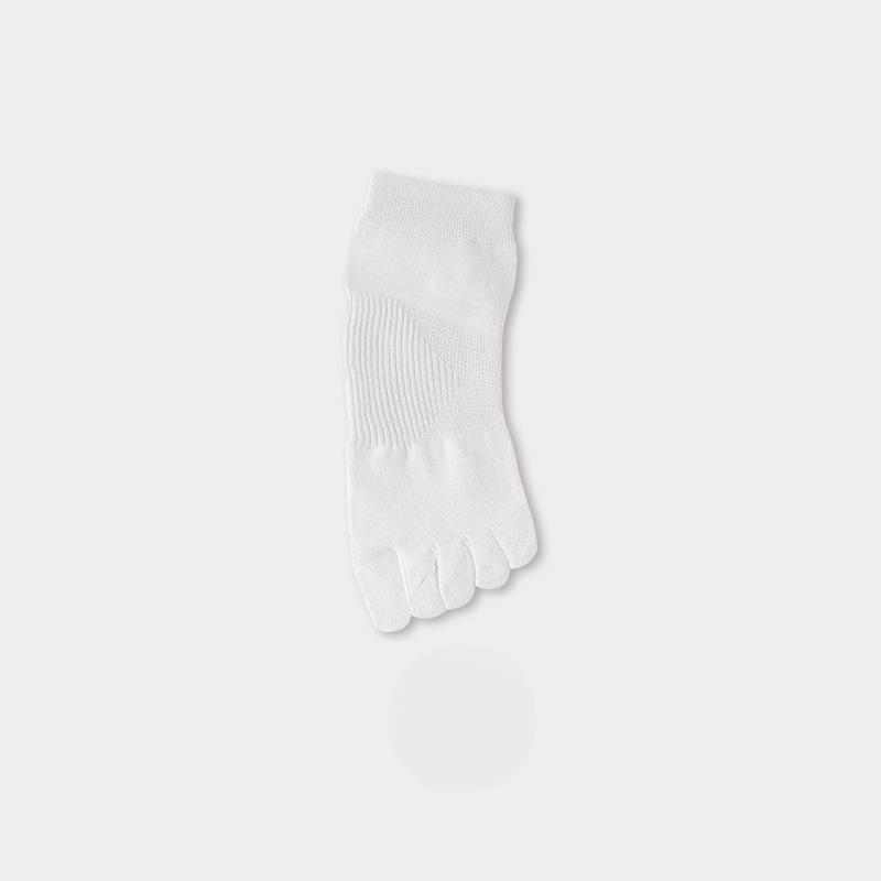 Men's Spring and Summer Sweat Absorption Deodorization Antibacterial Solid Color Boneless Short Tube Five Finger Socks