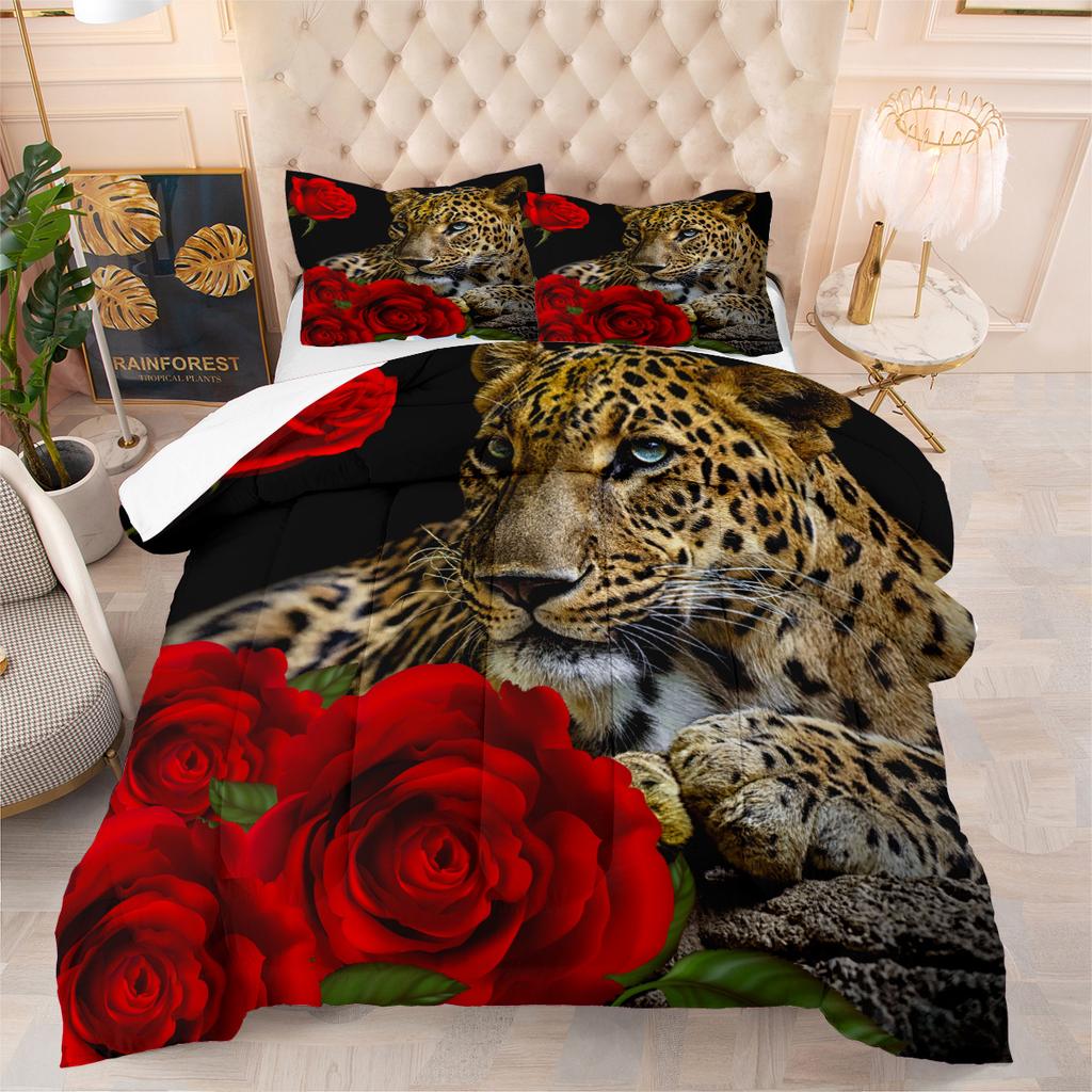 Butterfly Yak Rose Cat Digital Printing Bedding Kit Three-piece Quilt Cover