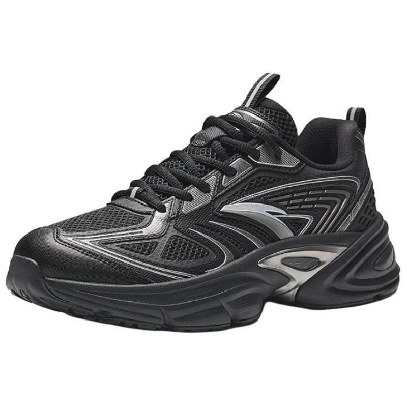 Anta Millennium Glacier Slip Resistant Abrasion Resistant Low Top Casual Shoes Men's Black Silver Sneakers