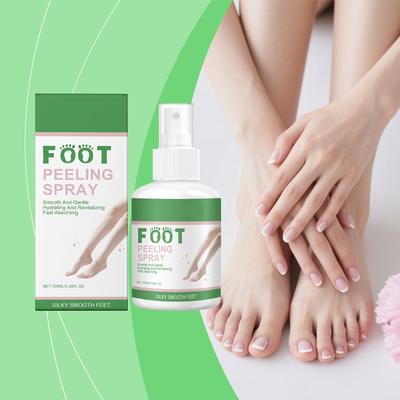 Peele Sofortiges Fußpeeling-Spray, Fußpeeling-Spray, Entfernt sofort abgestorbene Haut, Spendet Feuchtigkeit und nährt, Peelt trockene, raue Haut (100ml)