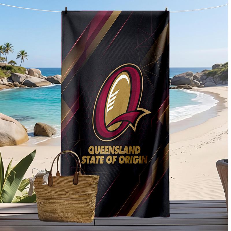 Queensland Maroons Druck Strandtuch Weich Tragbar Schnell?Trockenes Handtuch für Pool Sommerurlaub Outdoor Sport