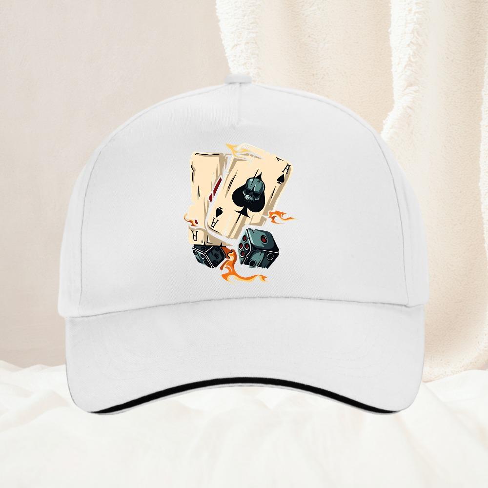 fashionable casual loose creative poker and dice printed sports Baseball Cap Adult Outdoor Caps Hats Unisex Adjustable Cap