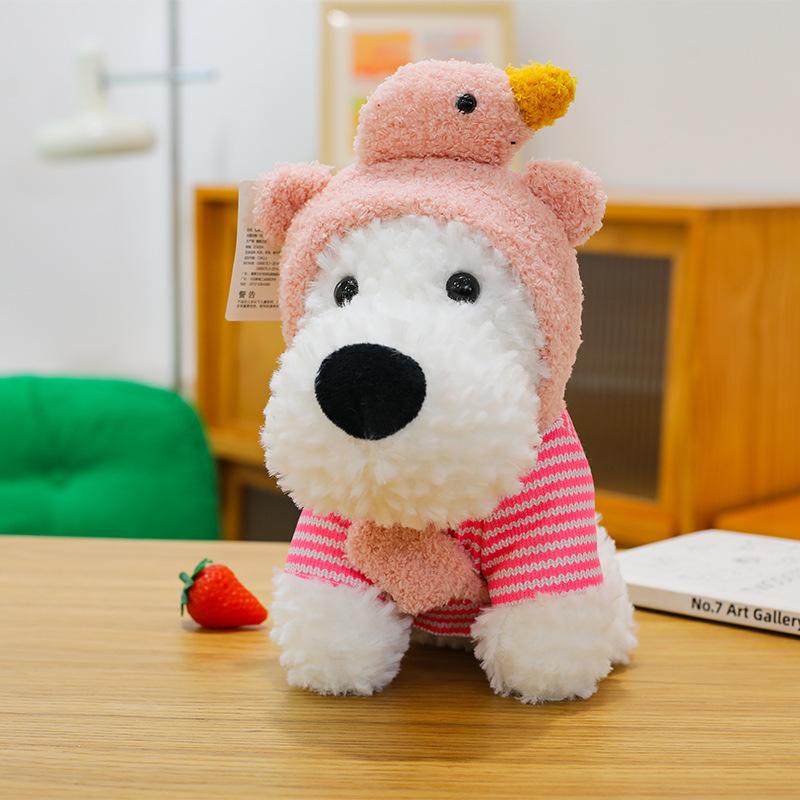Popular West Highland Puppy Pendant Plush Doll Cute Dressed Dog Keychain Charm Scribbled Dog Doll