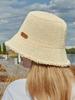 Women's Summer Knitted Straw Bucket Hat - Breathable Frayed Edge Sun Hat, UV Protection Casual Fisherman Cap for Beach Travel