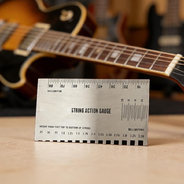 Multifunktionales Gitarrensaitenhöhenmessgerät Instrumentenwartungslineal Geeignet für das Üben zu Hause Professionelle Einstellung