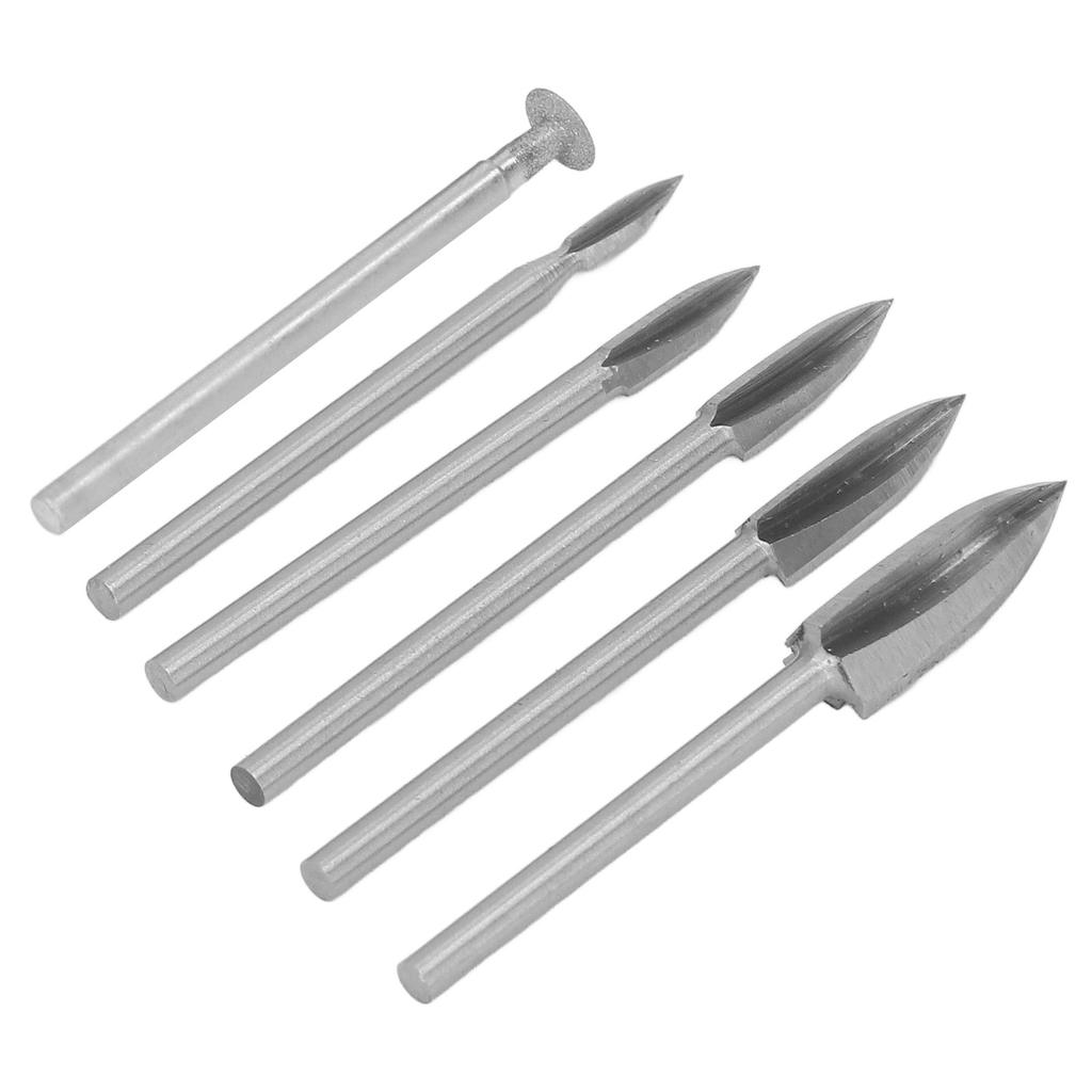 Woodworking Carving Bit with 3.0mm Shank High Speed Steel 3 Flute Engraving Bit Wood Carving Tools 5Pcs 3 Flute Bits,