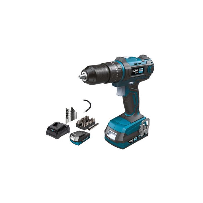 Perceuse-visseuse - KOMA TOOLS - 20V - Batterie Lithium-ion 2,0Ah - Chargeur inclus - Léger et ergonomique