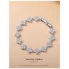 *Versa Sakura Zircon Clover Bracelet 16k Plated - Elegant, Durable Gemstone Jewelry*