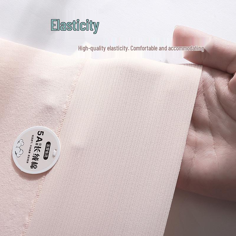 Women's Large High Waist Seamless Briefs - 5A Grade Pure Xinjiang Cotton, Antibacterial & Breathable.
