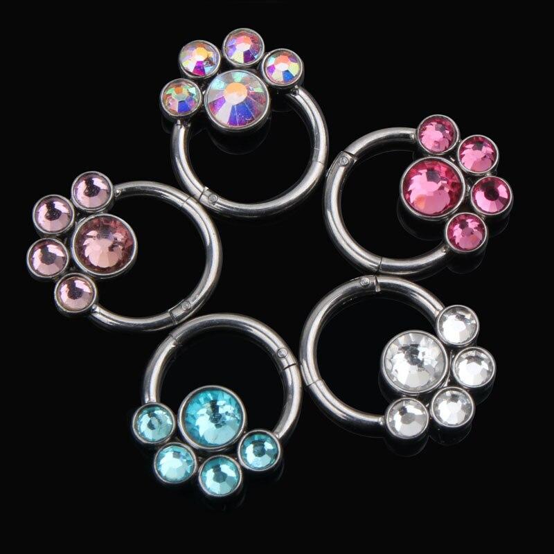 Bohemia Nasenring Knorpel Hoop Forward Anti Helix Piercing Glitzer Blume Chirurgenstahl Ohr Tragus Daith Piercing Nasenring