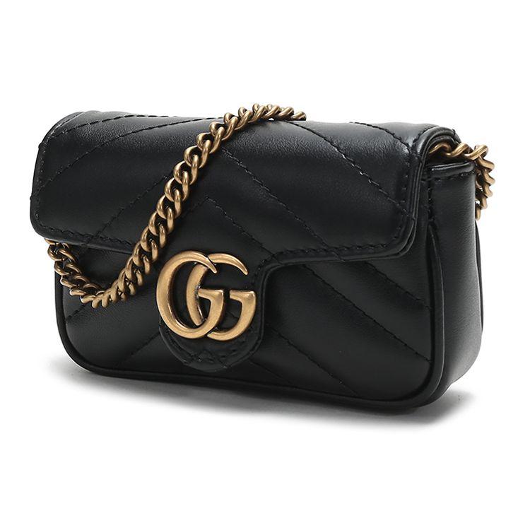 Gucci GG Marmont Mini Shoulder Bag Black Quilted Leather Gold Hardware Chain Crossbody Bag for Women Daily Commute Shopping 575161-DTDCT-1000