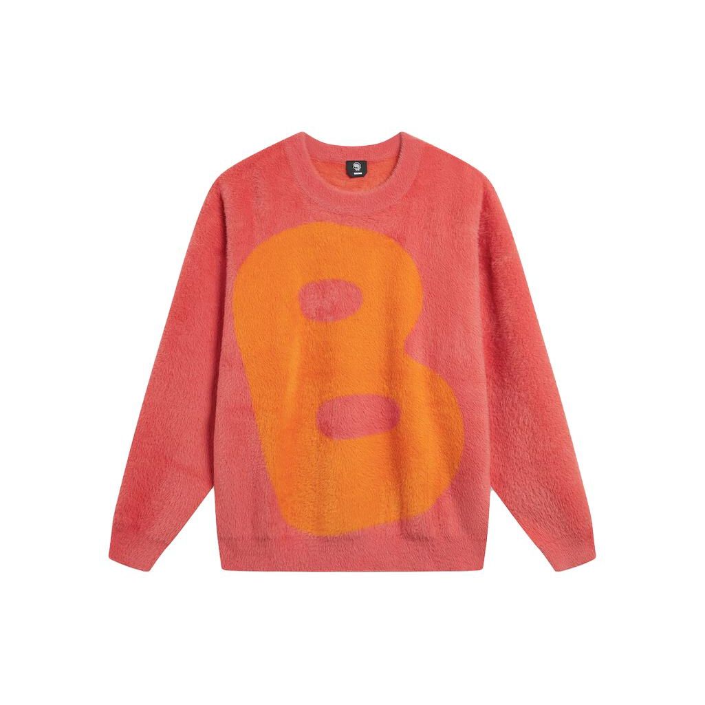 Li-Ning AMBT147-6 Men s BadFive Big B Logo Knit Sweater Red Orange 2XL