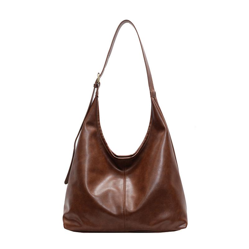 

Осень популярная высококачественная кожа с масляной восковой пропиткой сумка-тоут через плечо женская модная дорожная ретро сумка под мышку большой вместимости коричневый