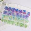 Letter Keychain Mold with Hole Keyring Pendant for Birthday Gift Jewelry Making