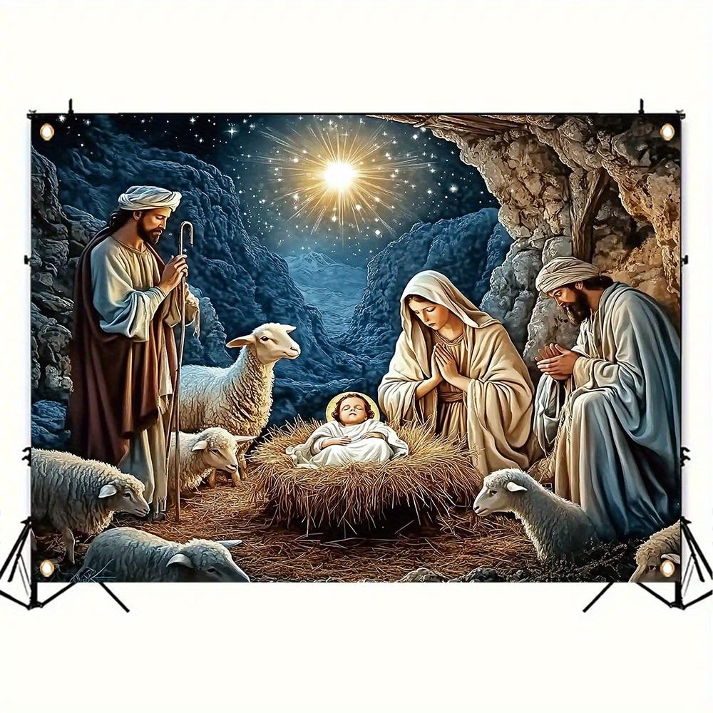 1Pcs Manger Nativity Scene Decoration Background bedroom Backdrop Decorations For Photo Studio Photo Booth Christmas Party