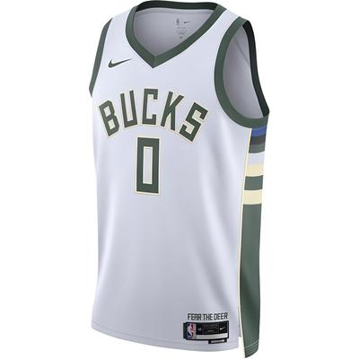 X Συνεργασία NBA Damian Lillard Bucks 0 Αριθμός Περιορισμένη Έκδοση SW Φανέλα Μπάσκετ Ανδρική φανέλα Λευκή DN2084-105