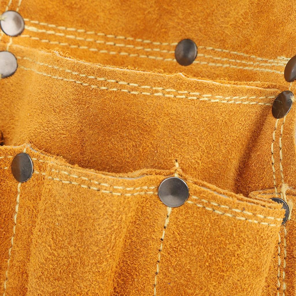 Thickened Tool Waist Bag Durable Multifunctional Yellow Cowhide Hardware Tool Storage Toolkit