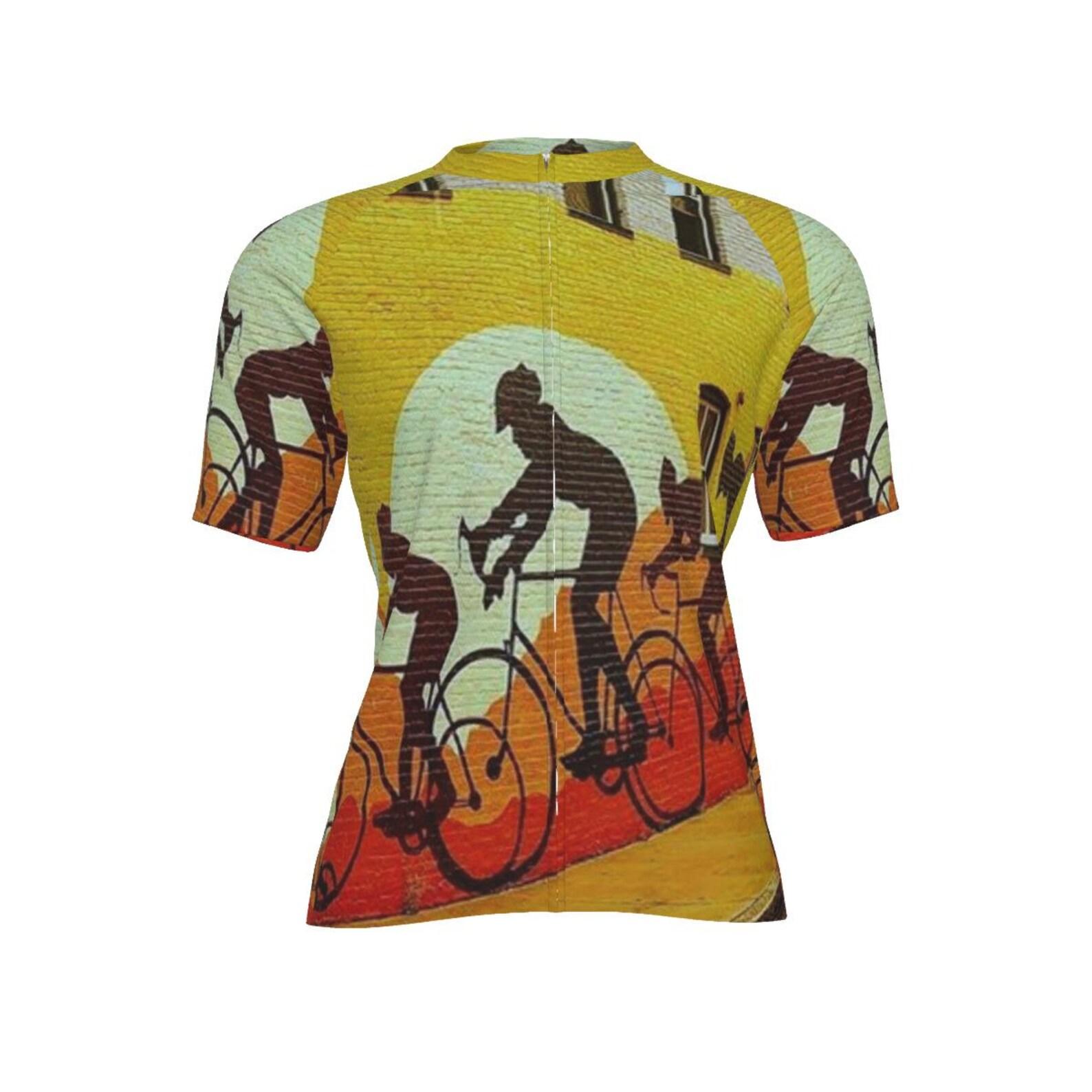 Ride RVA Cycling Jersey: Sunset Skyline Bike Shirt, Richmond Art S